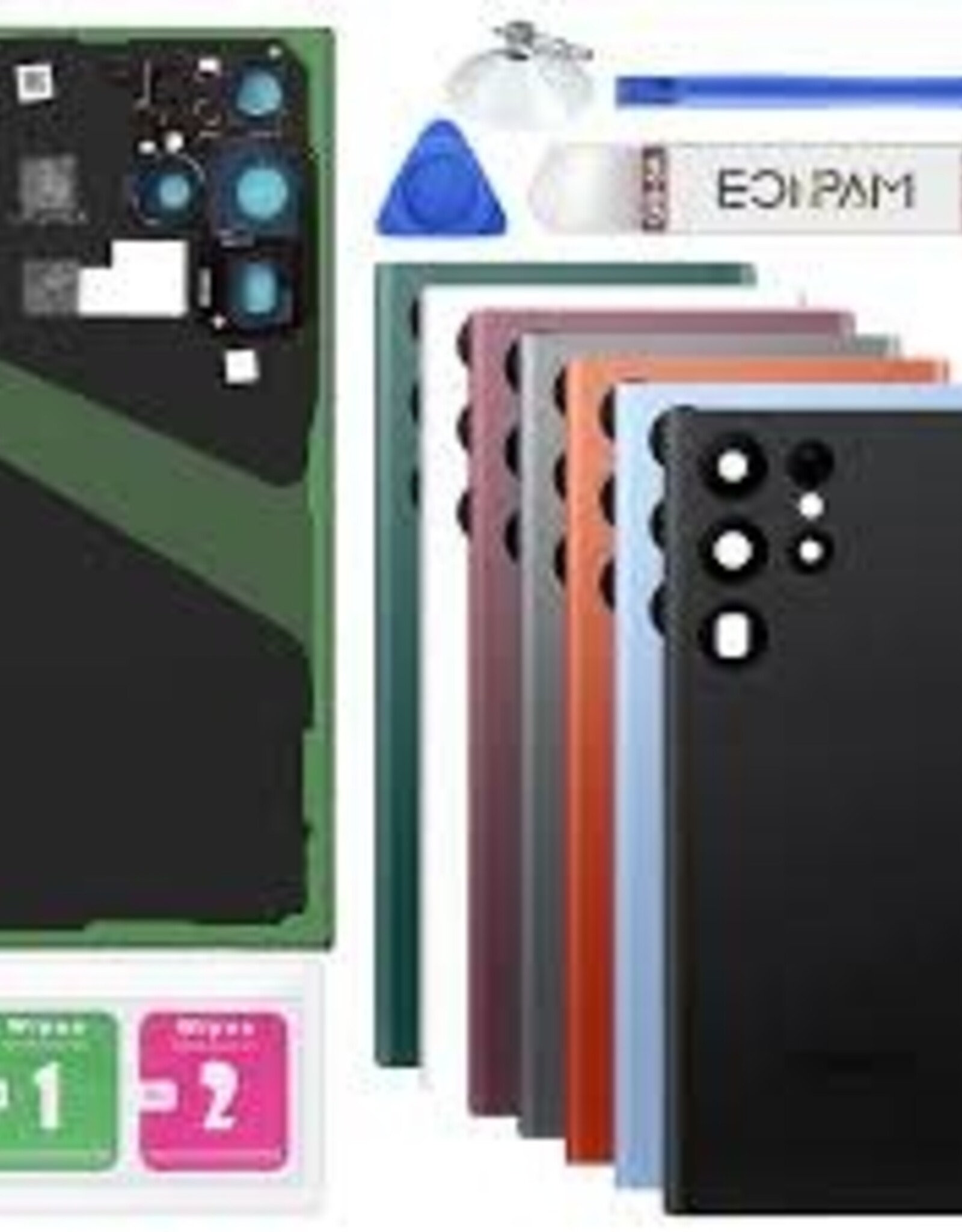 Samsung Galaxy S22 Ultra 5G Back Cover Glass With Camera Lens  (Black)