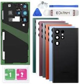 Samsung Galaxy S22 Ultra 5G Back Cover Glass With Camera Lens  (Black)