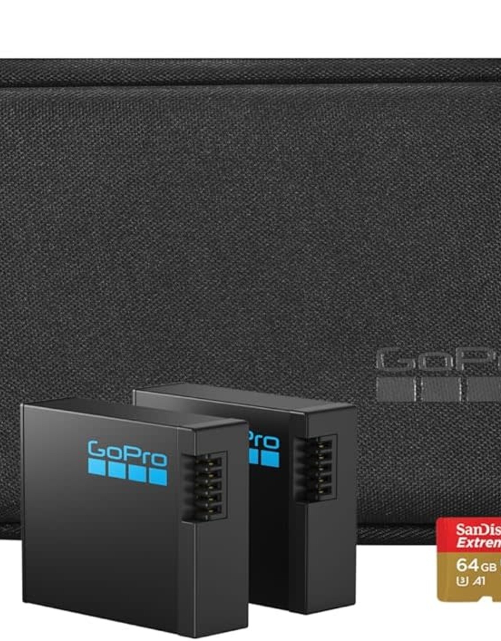 GoPro HERO13 Black Accessory Bundle - Includes The Handler, 2 Enduro Batteries, 2 Curved Adhesive Mounts, 64GB SanDisk MicroSD Card, and Carrying Case