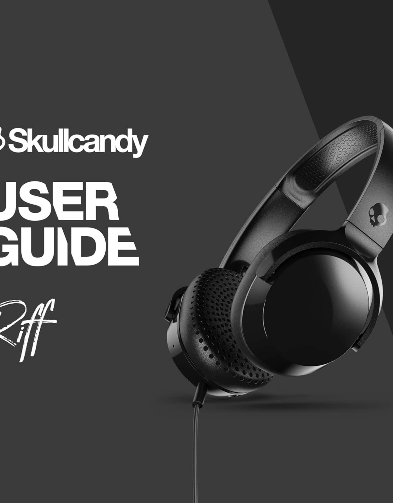 Skullcandy Riff On-Ear Wired Headphones, Microphone, Works with Bluetooth Devices and Computers - Black