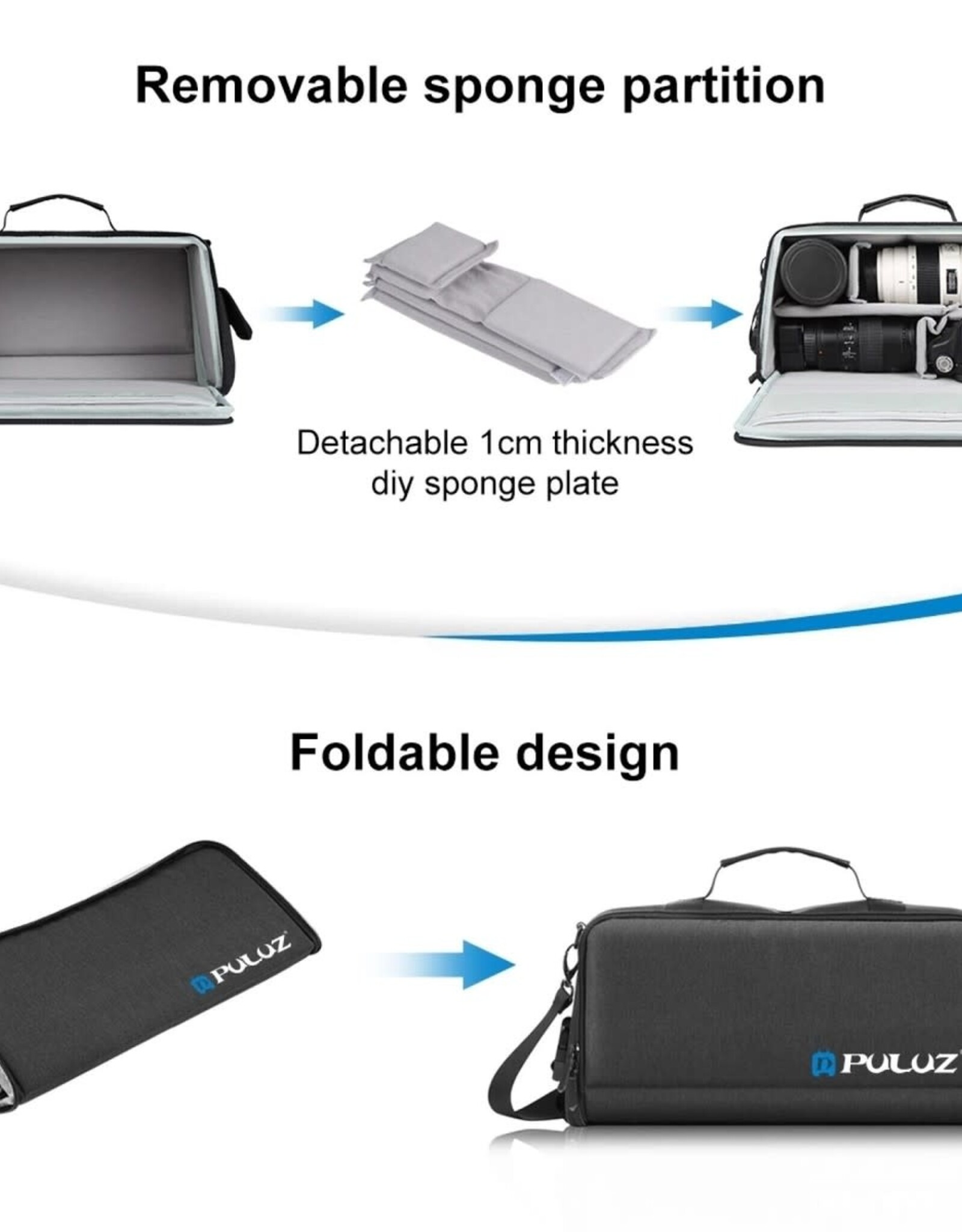 PULUZ Portable Camera Crossbody Shoulder Bag Digital Storage Lens Bag