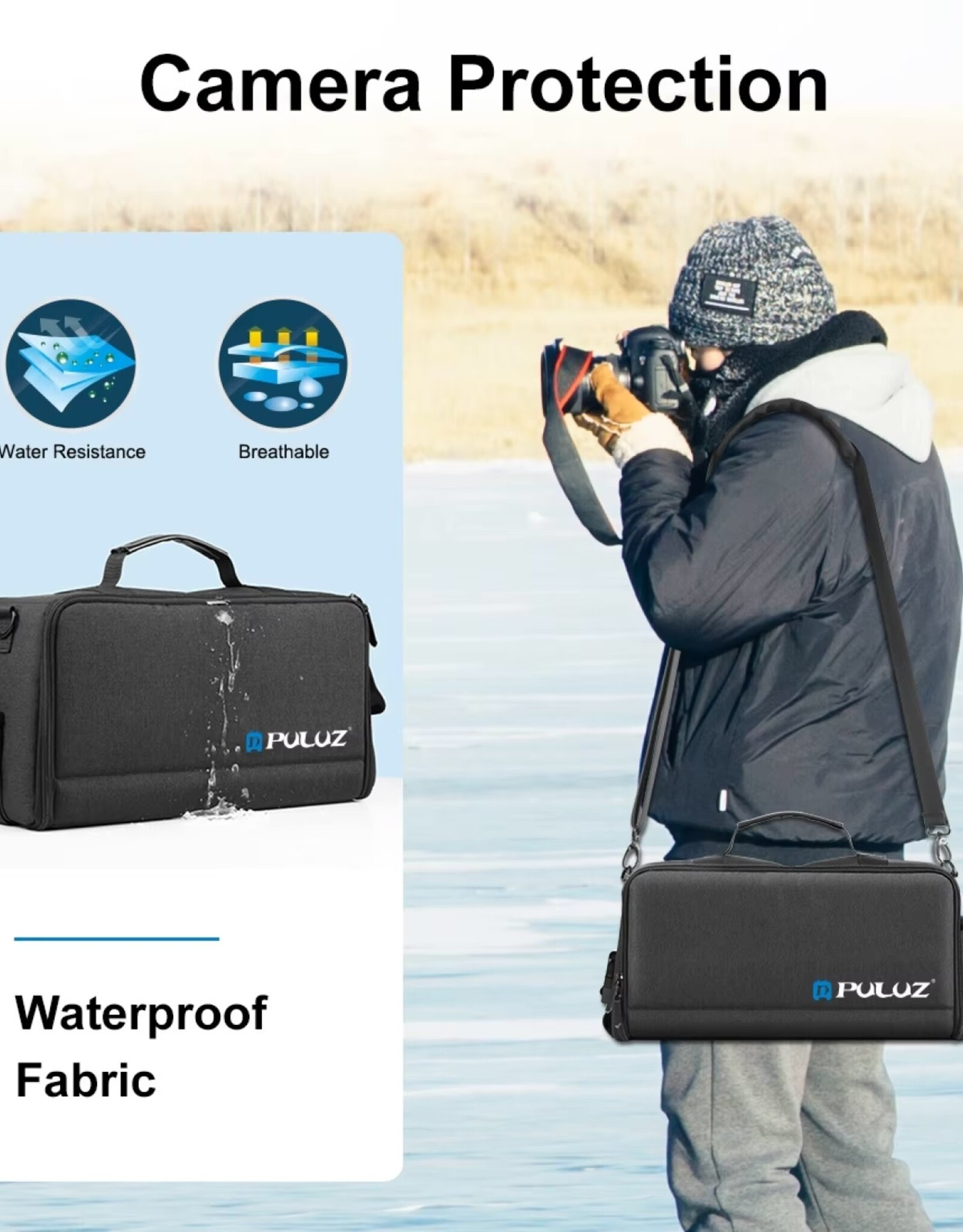 PULUZ Portable Camera Crossbody Shoulder Bag Digital Storage Lens Bag