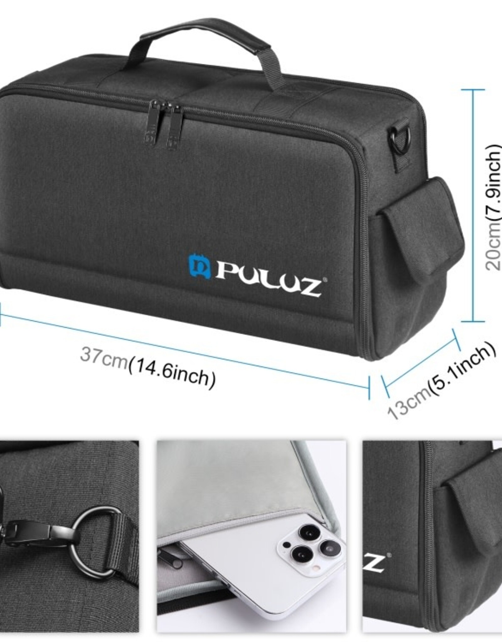 PULUZ Portable Camera Crossbody Shoulder Bag Digital Storage Lens Bag