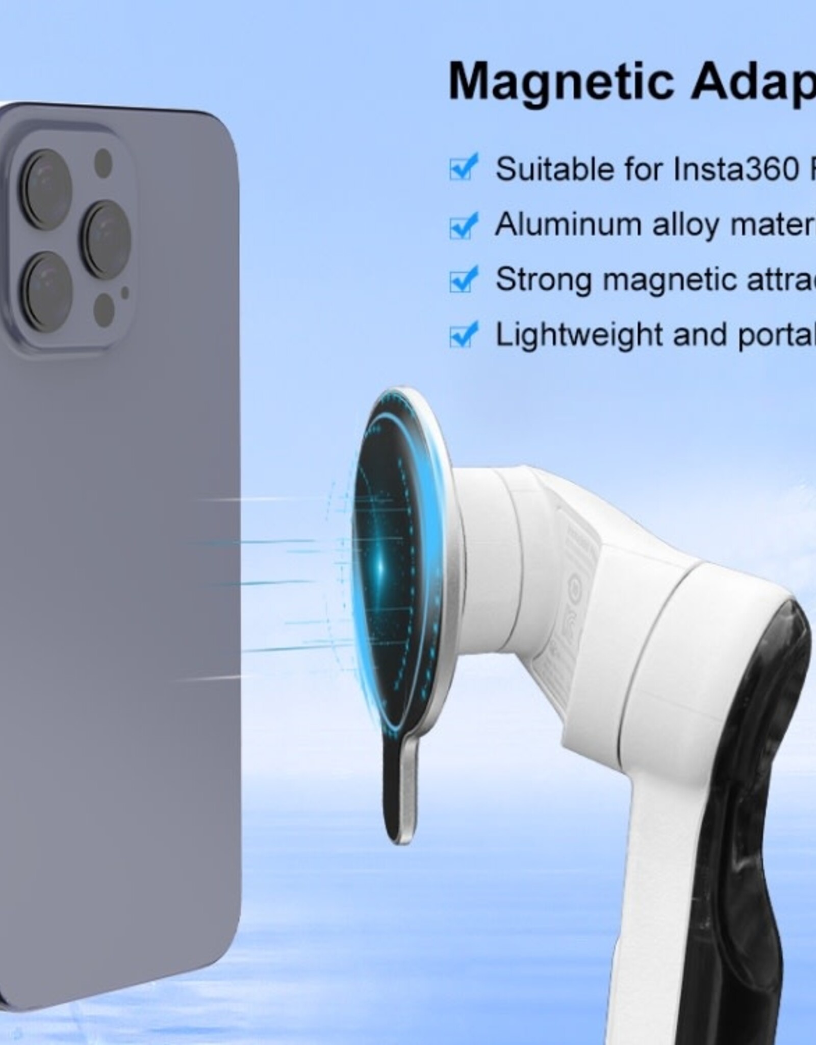 PULUZ For Insta360 FLow Gimbal Magnetic MagSafe Adapter Phone Holder