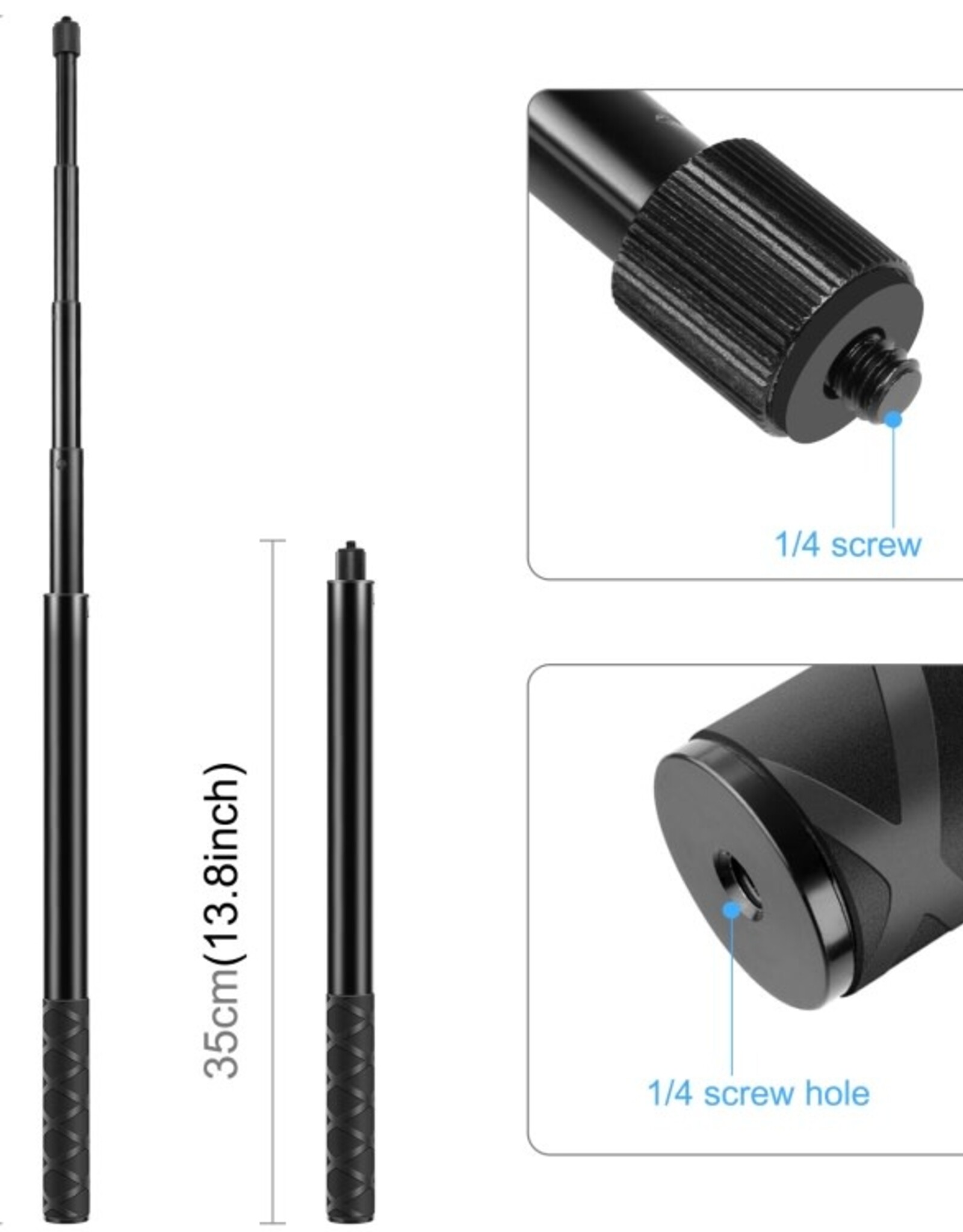 PULUZ 150cm Metal Selfie Stick Monopod for Insta360 One RS / X2 / X3