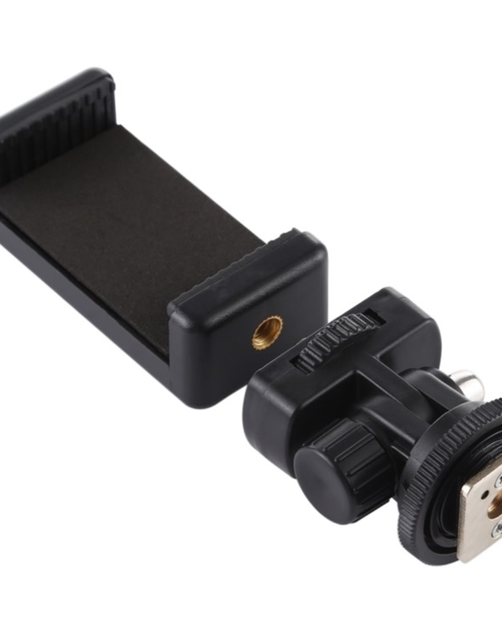 PULUZ 1/4 inch Screw Thread Cold Shoe Tripod Mount Adapter with Phone Clamp