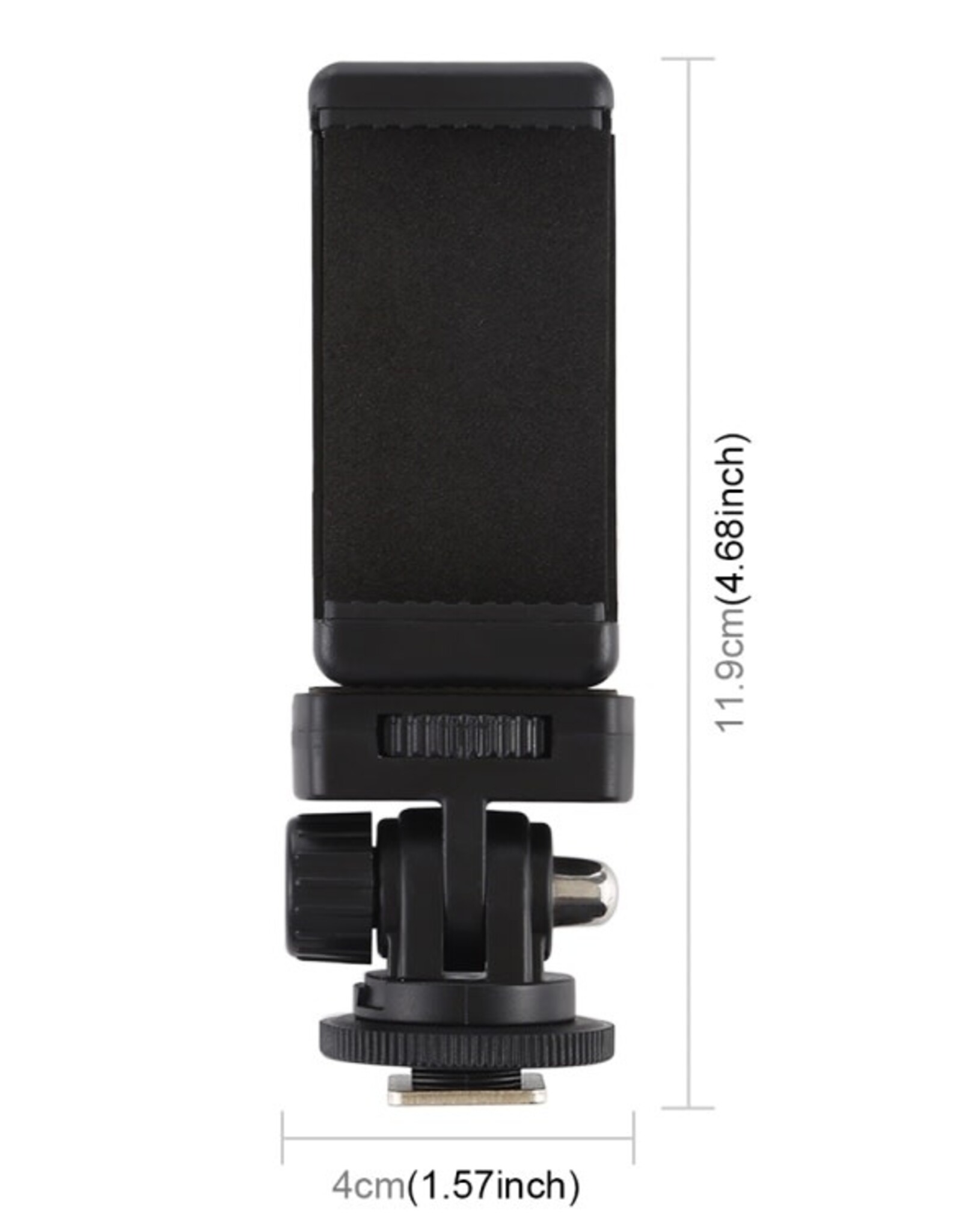 PULUZ 1/4 inch Screw Thread Cold Shoe Tripod Mount Adapter with Phone Clamp