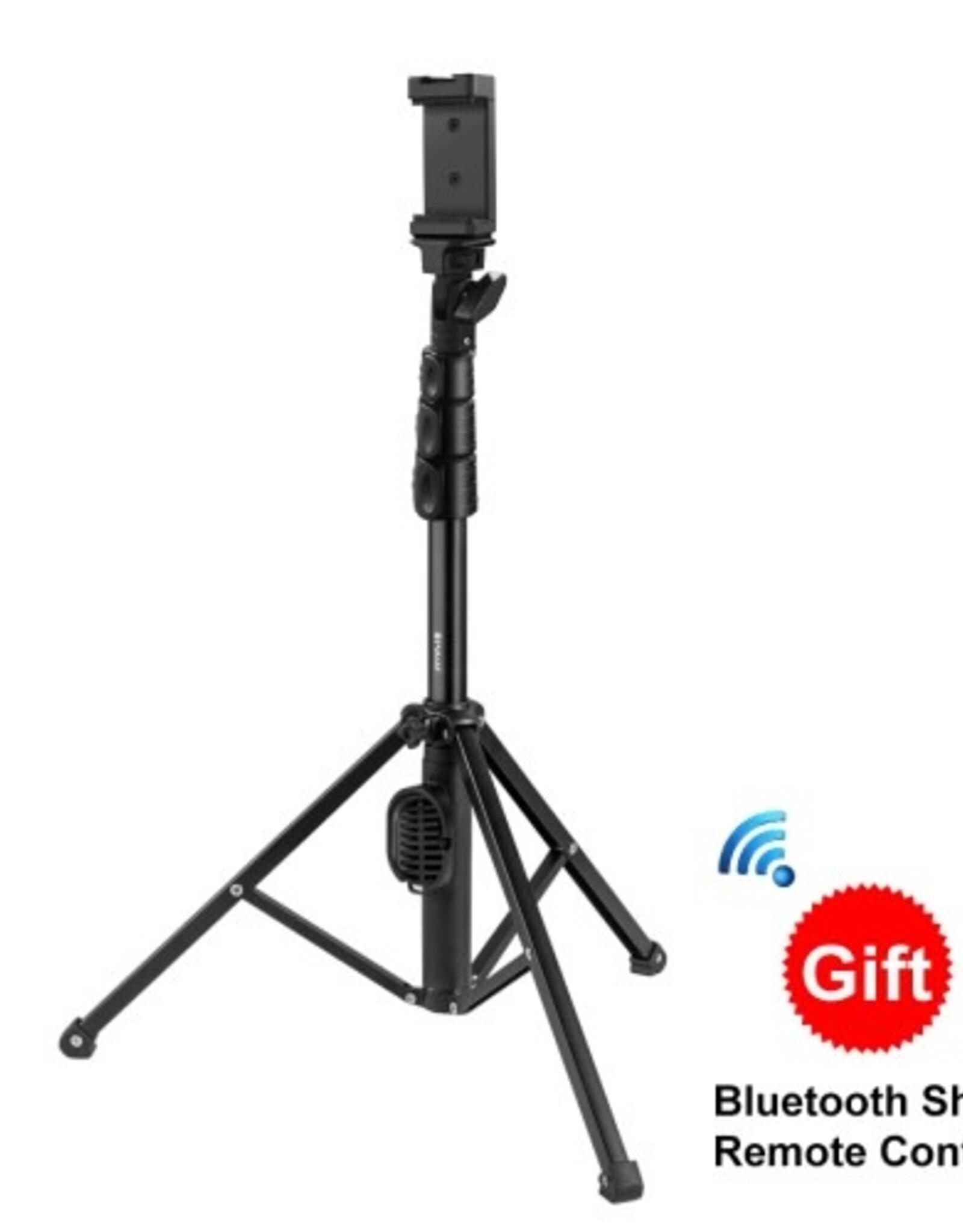 PULUZ Bluetooth Shutter Remote Selfie Stick Tripod Mount Holder for Vlogging Live Broadcast