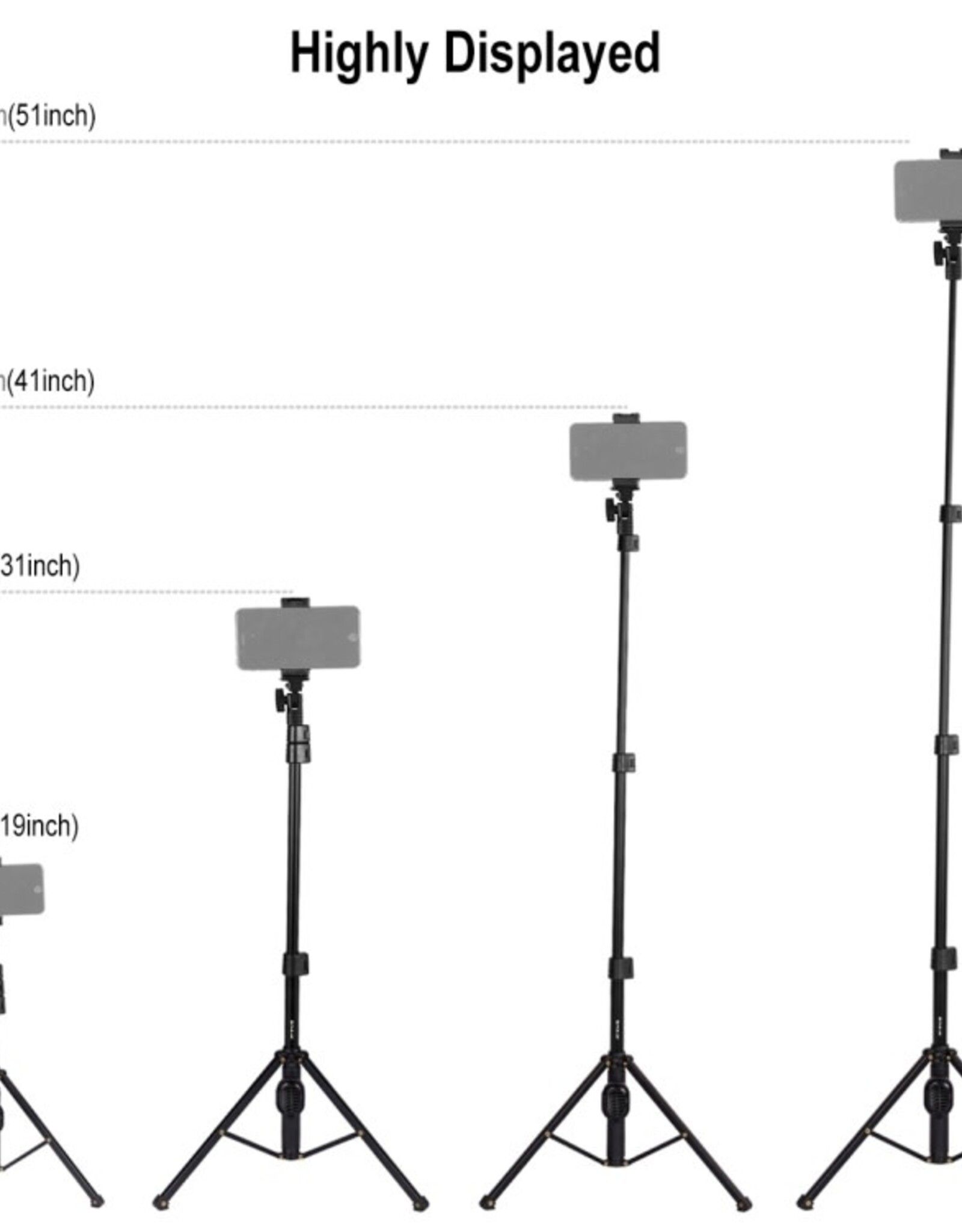 PULUZ Bluetooth Shutter Remote Selfie Stick Tripod Mount Holder for Vlogging Live Broadcast