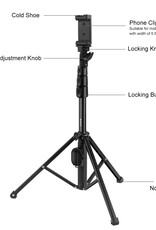 PULUZ Bluetooth Shutter Remote Selfie Stick Tripod Mount Holder for Vlogging Live Broadcast