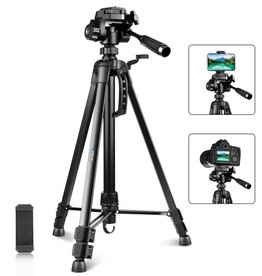 PULUZ Aluminum Selfie Live Tripod Mount with Three-dimensional Head & Phone Clamp