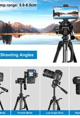 PULUZ Aluminum Selfie Live Tripod Mount with Three-dimensional Head & Phone Clamp