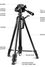 PULUZ Aluminum Selfie Live Tripod Mount with Three-dimensional Head & Phone Clamp