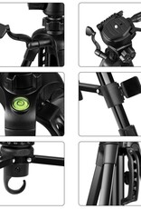 PULUZ Aluminum Selfie Live Tripod Mount with Three-dimensional Head & Phone Clamp
