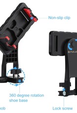 PULUZ 360 Degree Rotating Horizontal Vertical Shooting Phone ABS Clamp Holder Bracket For iPhone, Galaxy, Huawei, Xiaomi, Sony, HTC, Google and other Smartphones