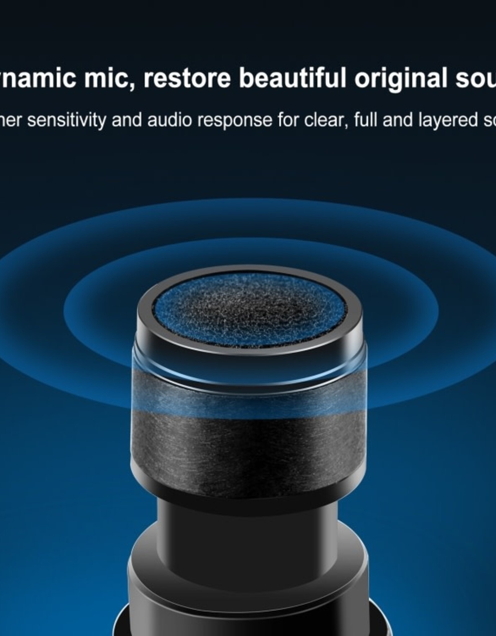 PULUZ UHF Wireless Dynamic Microphone with LED Display Black