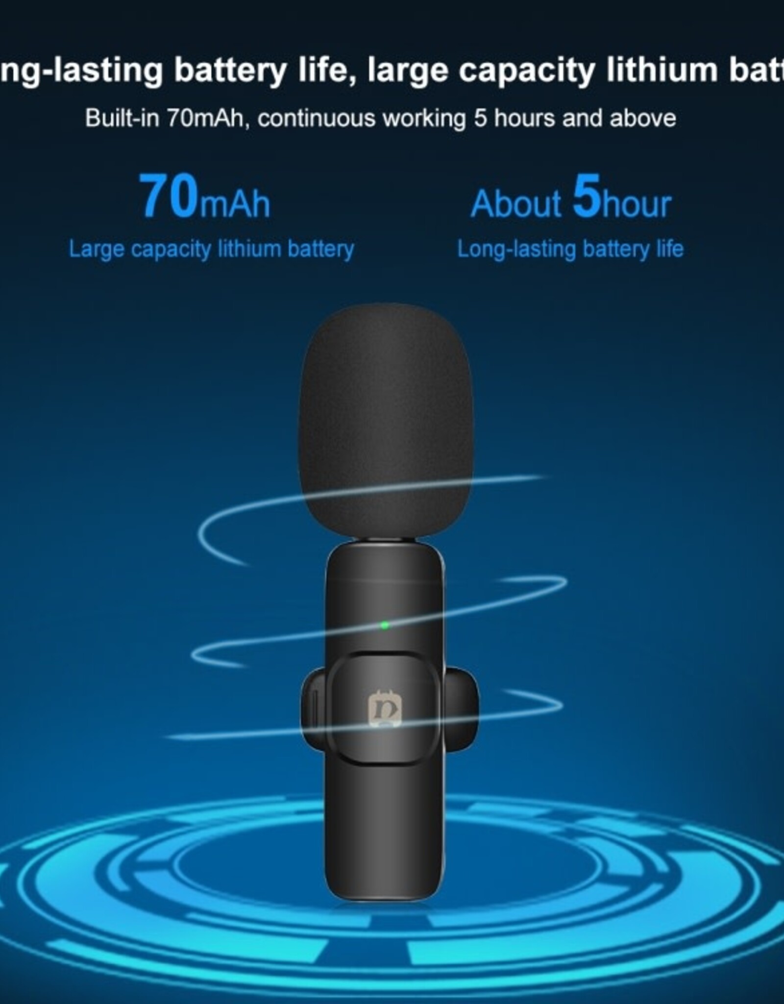 PULUZ Wireless Lavalier Noise Reduction Reverb Microphones for iPhone / iPad, 8-Pin Receiver and Dual Microphones