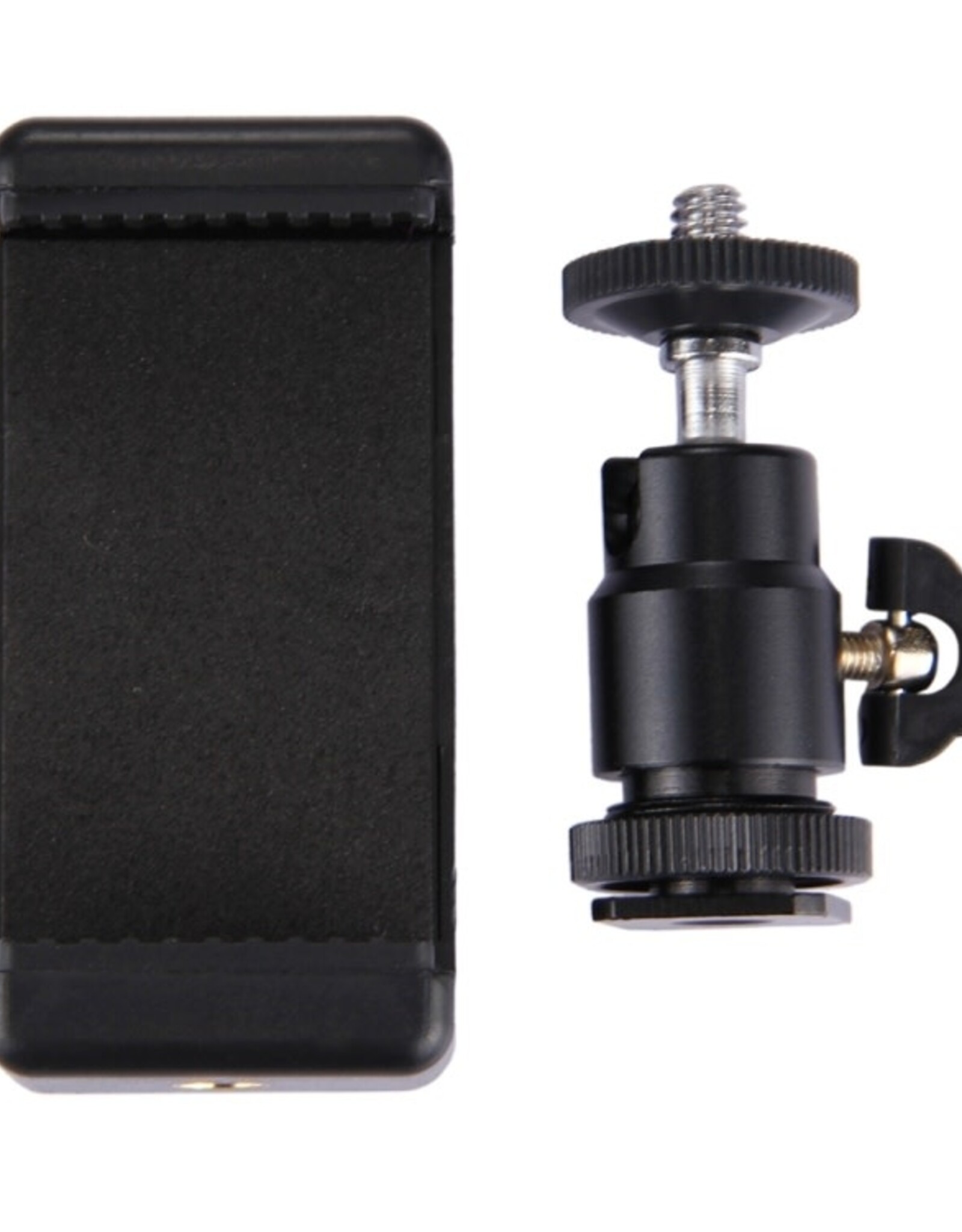 PULUZ 1/4 inch Hot Shoe Tripod Head + Tripod Stand Clamp for iPhone, Samsung, Huawei, HTC, 5.5cm - 8cm Width Smartphones