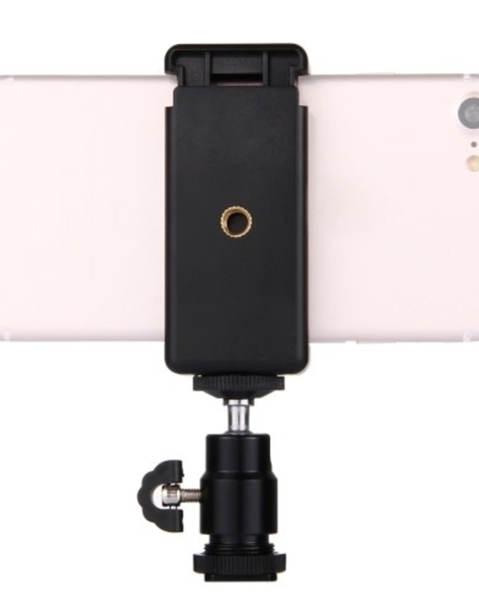PULUZ 1/4 inch Hot Shoe Tripod Head + Tripod Stand Clamp for iPhone, Samsung, Huawei, HTC, 5.5cm - 8cm Width Smartphones