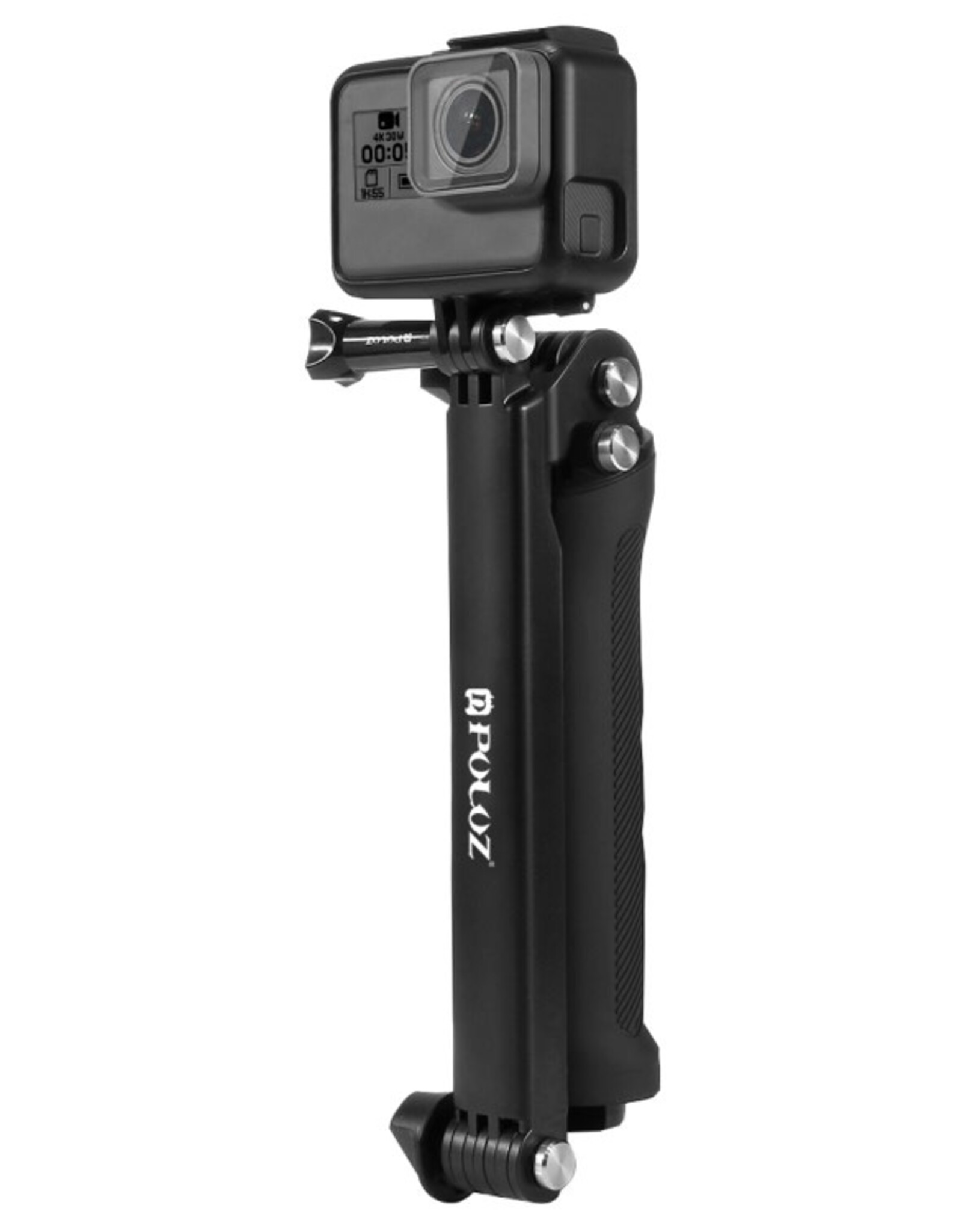 PULUZ 3-Way Grip Foldable Tripod Selfie-stick Extension Monopod for GoPro, Insta360 ONE R, DJI Osmo Action and Other Action Cameras, Length: 20-58cm