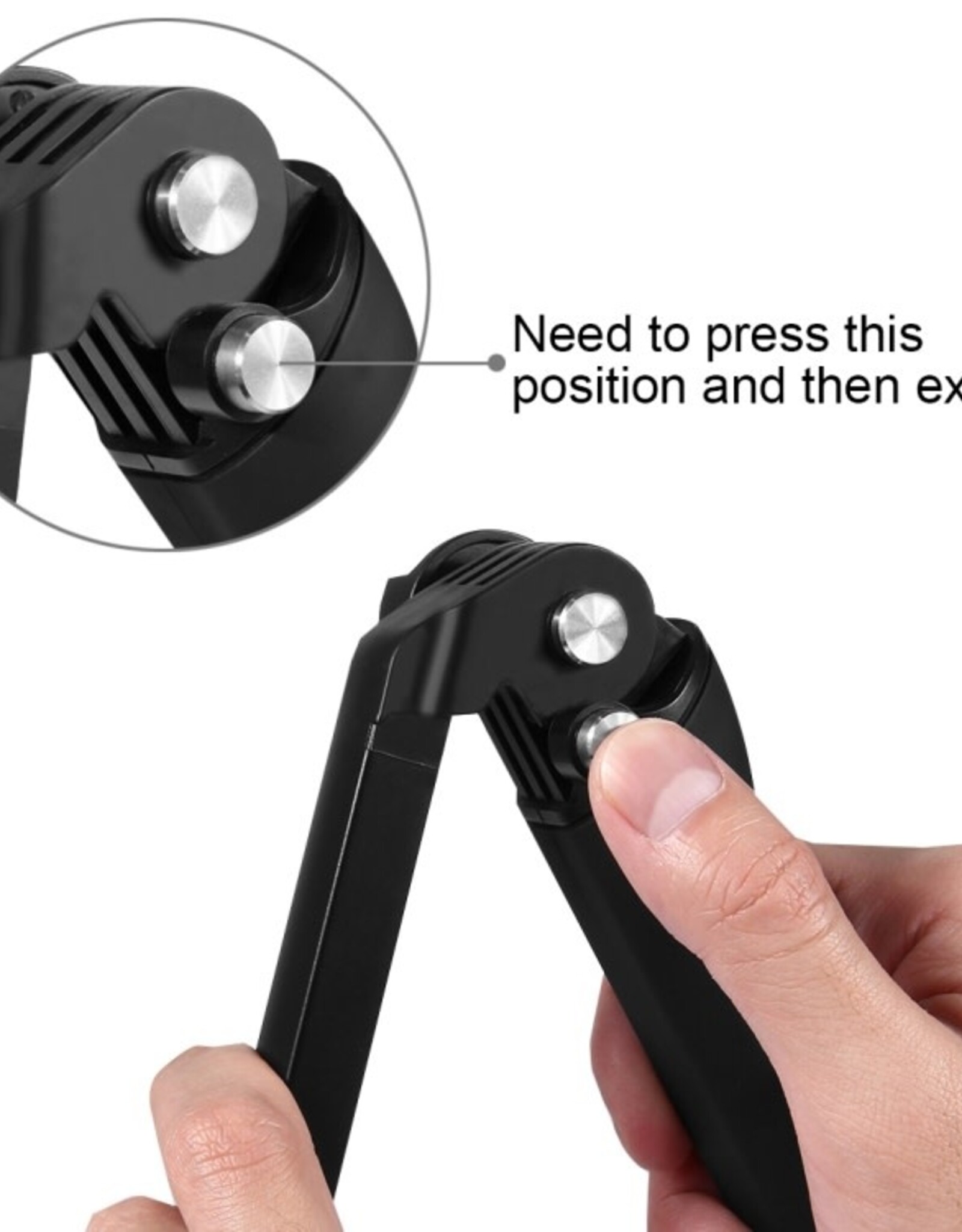 PULUZ 3-Way Grip Foldable Tripod Selfie-stick Extension Monopod for GoPro, Insta360 ONE R, DJI Osmo Action and Other Action Cameras, Length: 20-58cm