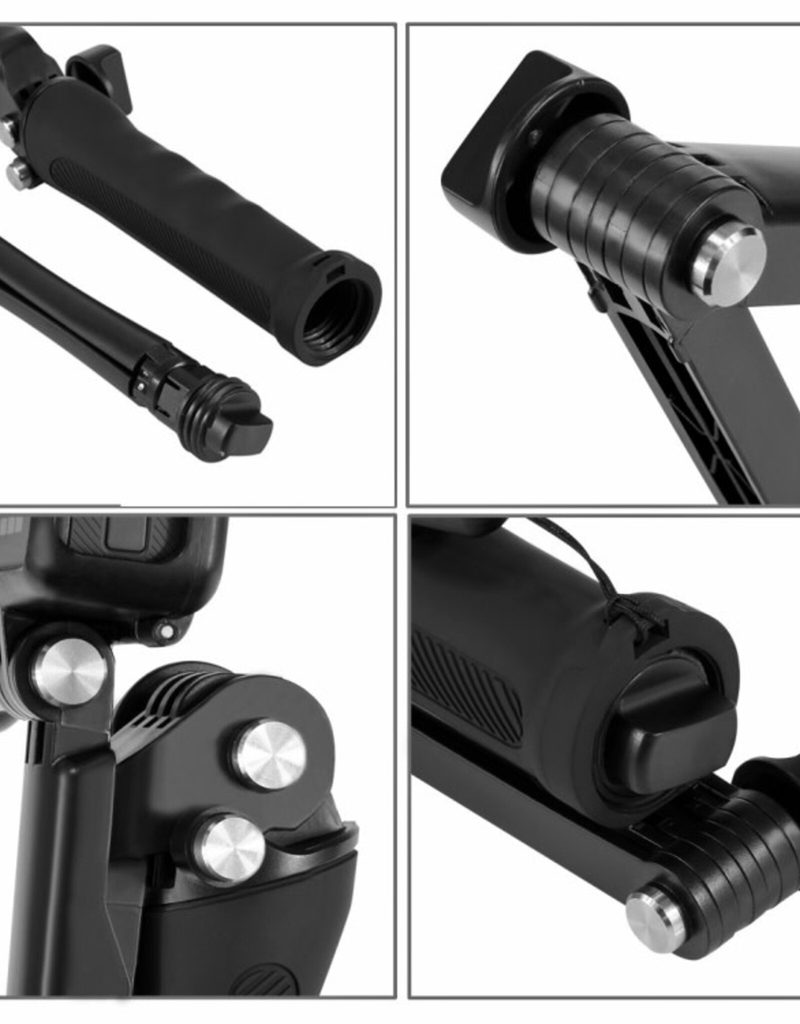 PULUZ 3-Way Grip Foldable Tripod Selfie-stick Extension Monopod for GoPro, Insta360 ONE R, DJI Osmo Action and Other Action Cameras, Length: 20-58cm
