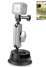 PULUZ Car Suction Cup Mount 360° Rotation Windshield & Window Camera Bracket for GoPro Hero 13 12 11 10 9 8 7 Insta360 X3/4/5 DJI Action Cameras