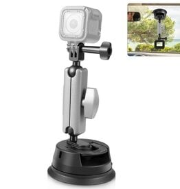 PULUZ Car Suction Cup Mount 360° Rotation Windshield & Window Camera Bracket for GoPro Hero 13 12 11 10 9 8 7 Insta360 X3/4/5 DJI Action Cameras