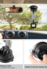 PULUZ Car Suction Cup Mount 360° Rotation Windshield & Window Camera Bracket for GoPro Hero 13 12 11 10 9 8 7 Insta360 X3/4/5 DJI Action Cameras
