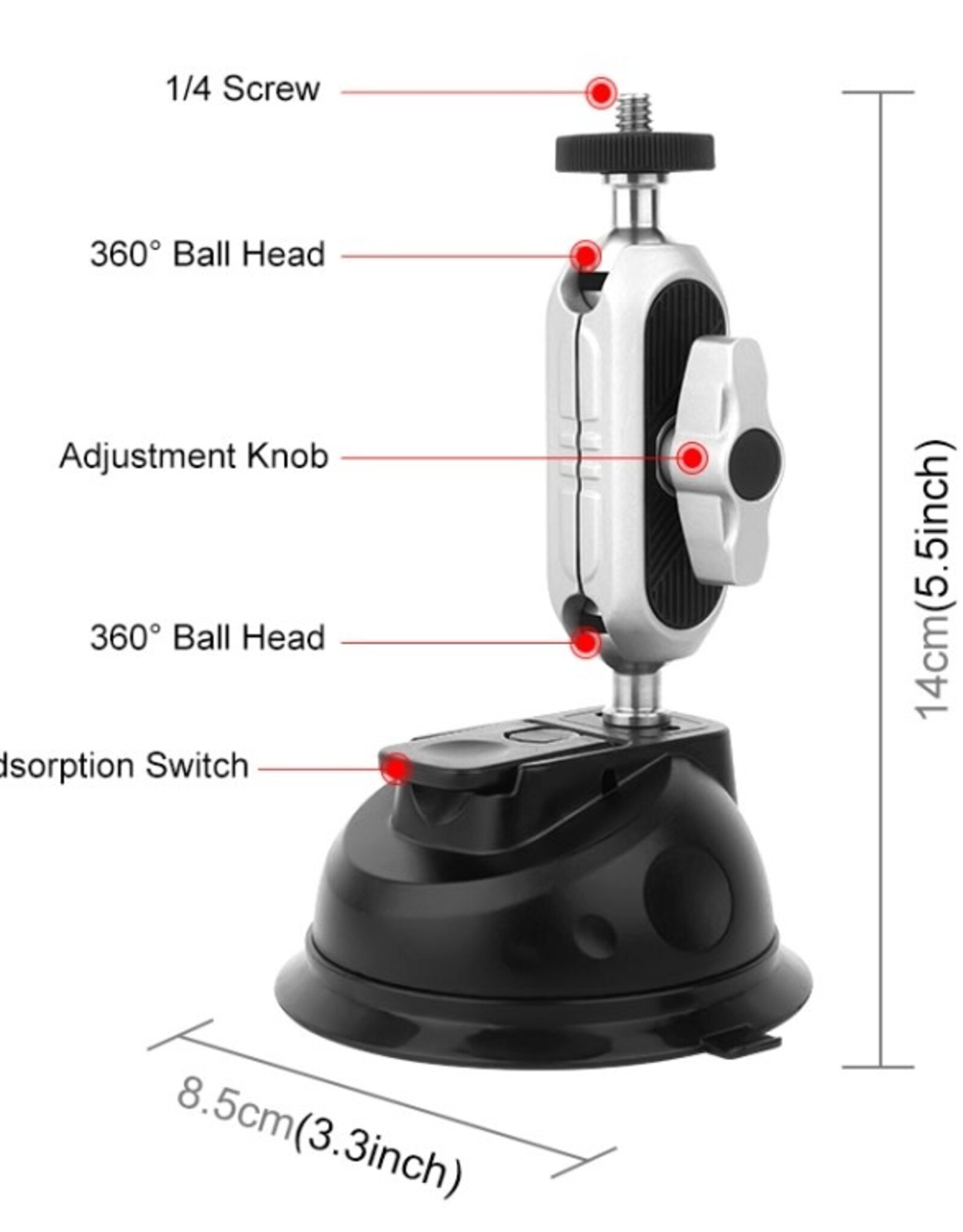 Action camera Suction cup bracket PU861