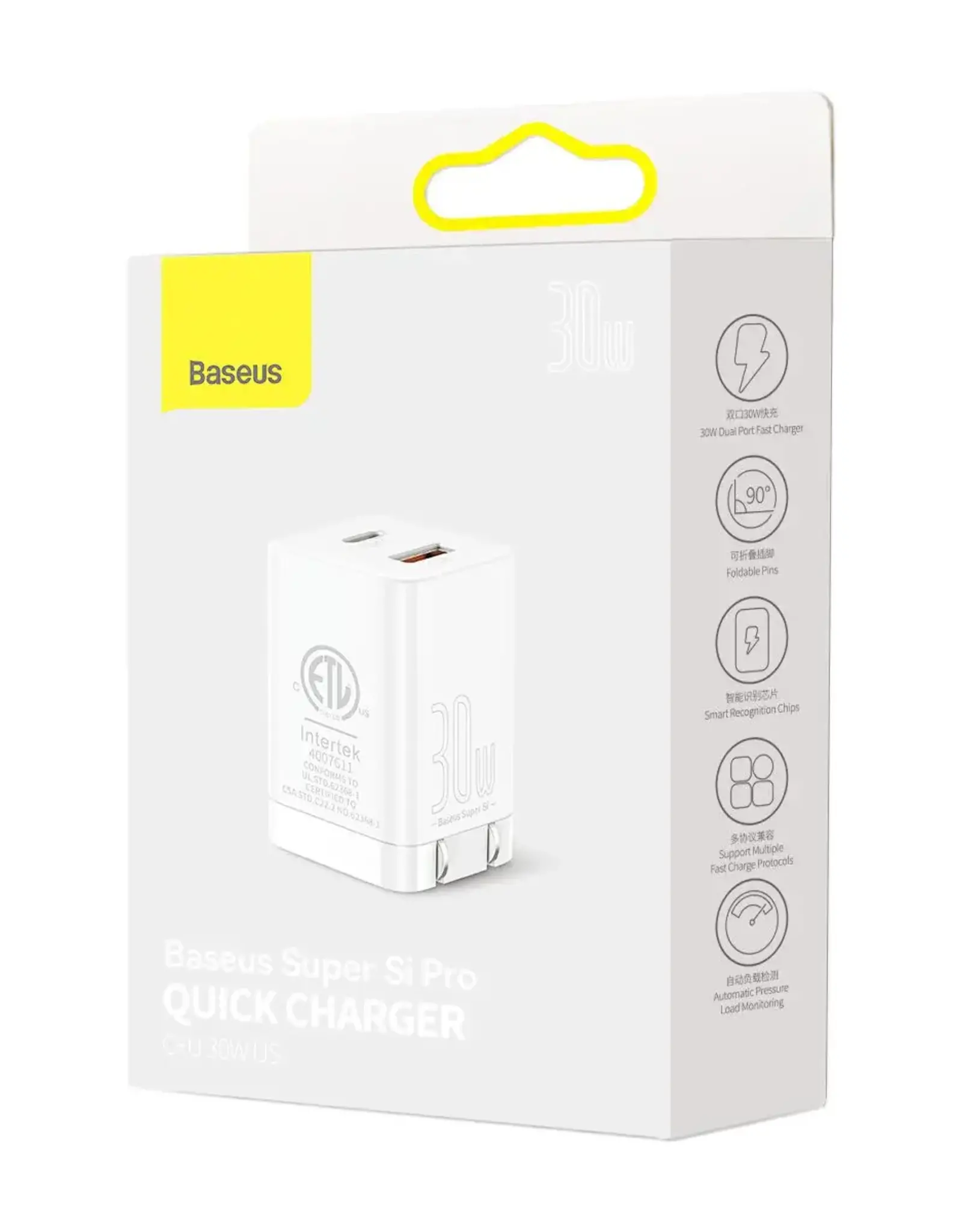 Baseus Super Si Pro Quick Charger C+U 30W CN White