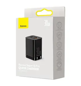 Baseus Super Si Pro Quick Charger C+U 30W CN Black