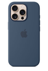 Liquid Silicone case with MagSafe Pop up window for iPhone 16 Pro Denim