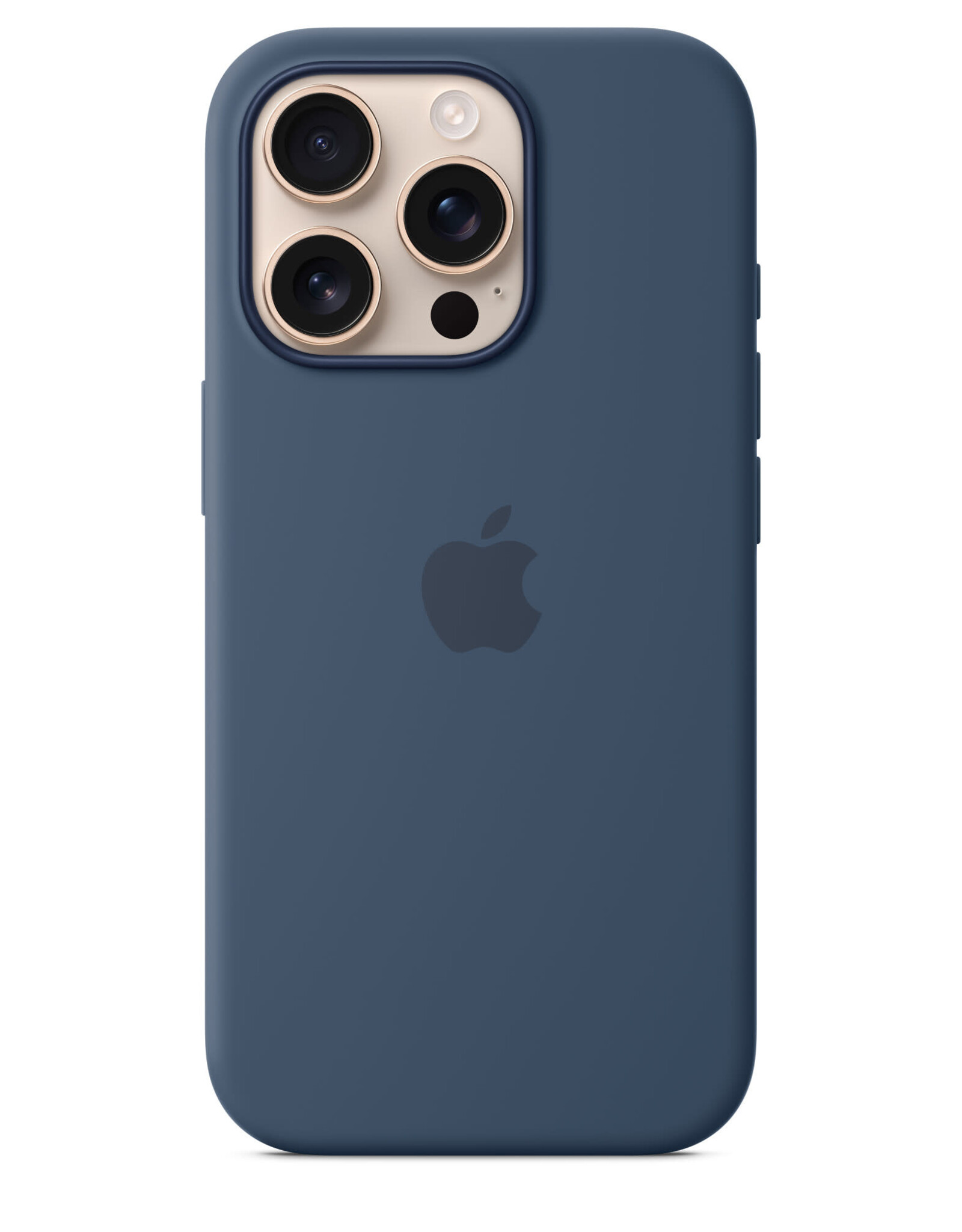 Liquid Silicone case with MagSafe Pop up window for iPhone 16 Pro Denim