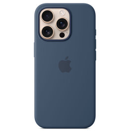 Liquid Silicone case with MagSafe Pop up window for iPhone 16 Pro Denim