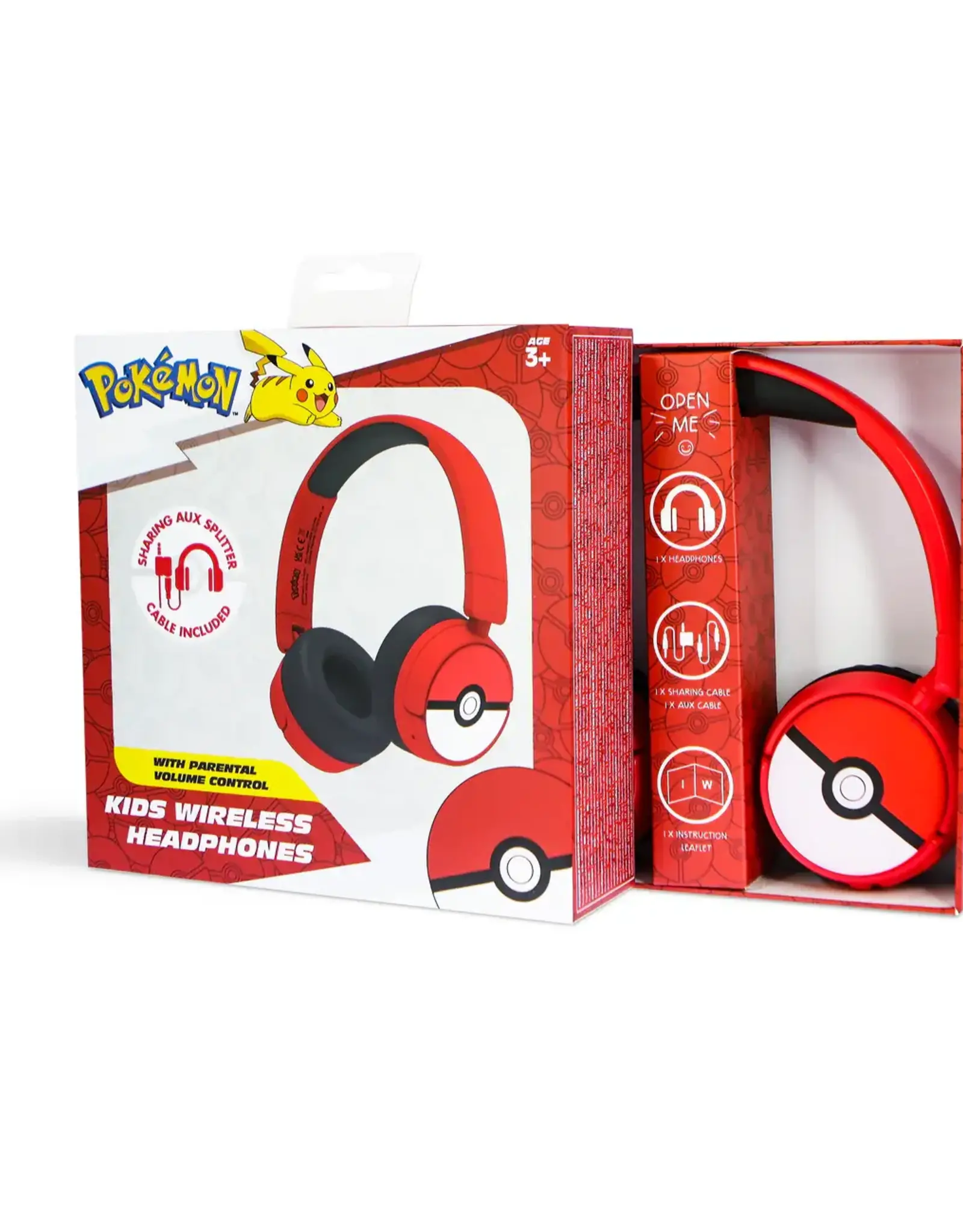 Pokémon Poke Ball Kids Wireless Headphones - Red