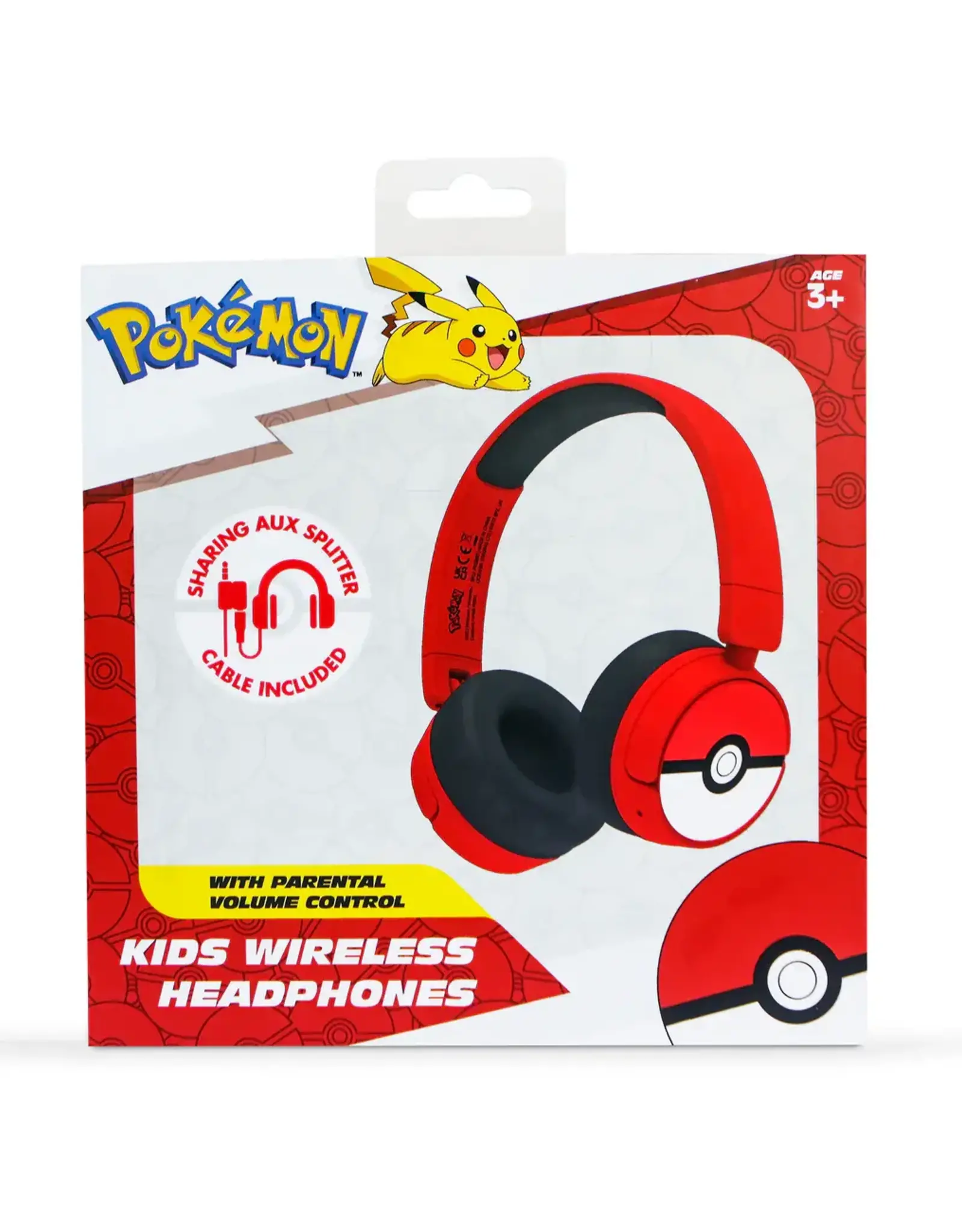 Pokémon Poke Ball Kids Wireless Headphones - Red