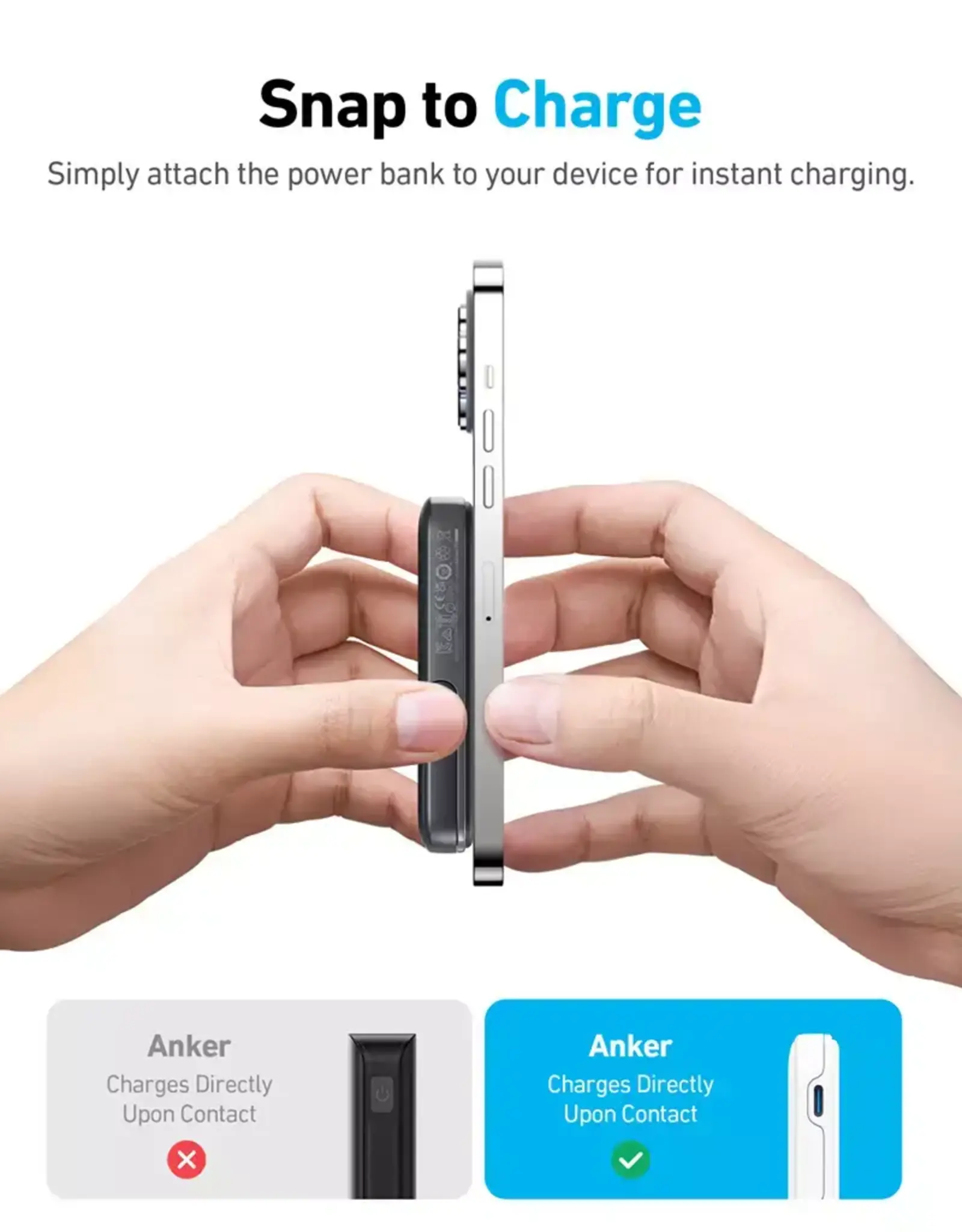 Anker 322 Mag-Go 5K mAh 7.5W Power Bank w/ Built-in Stand - Black