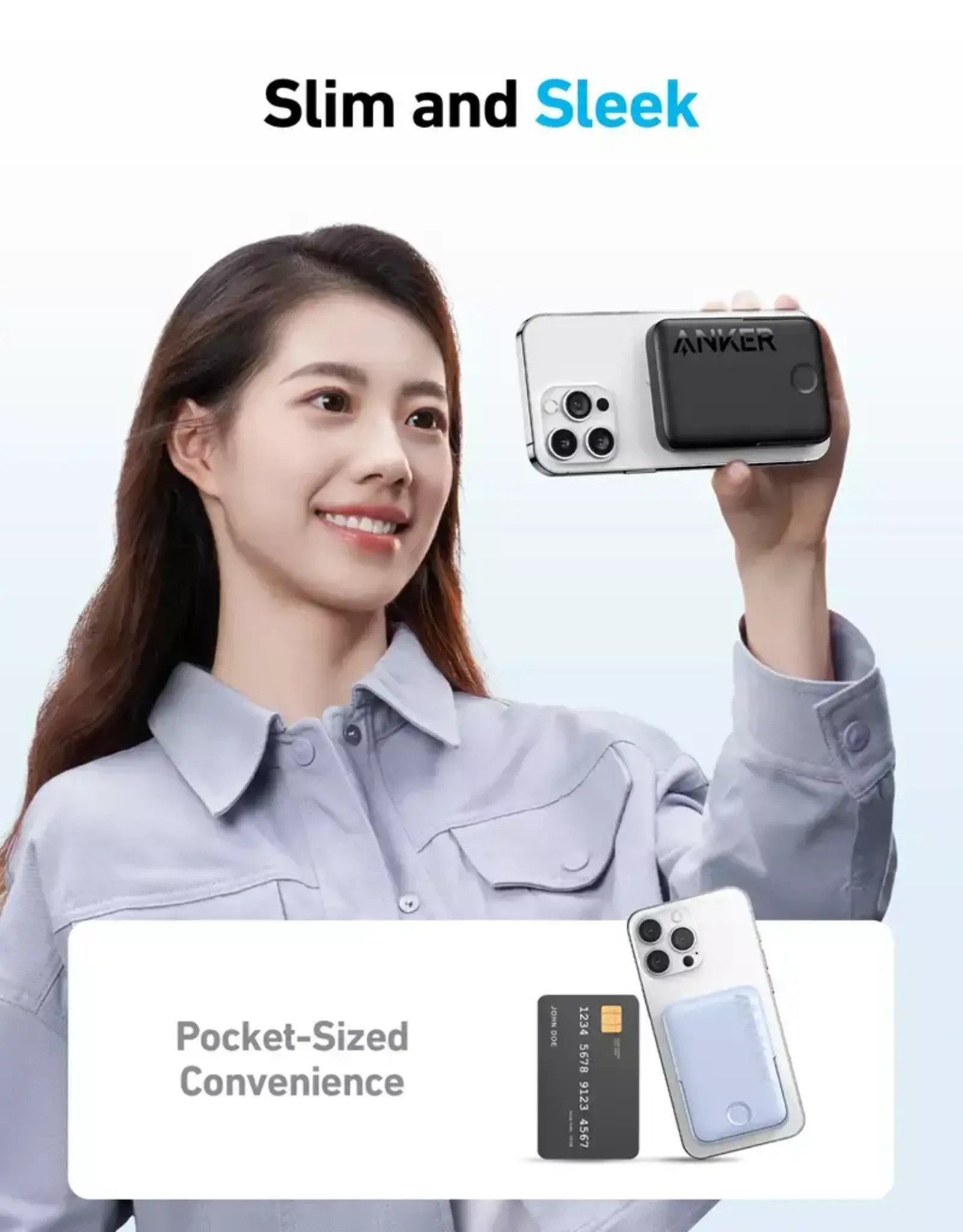 Anker 322 Mag-Go 5K mAh 7.5W Power Bank w/ Built-in Stand - Black