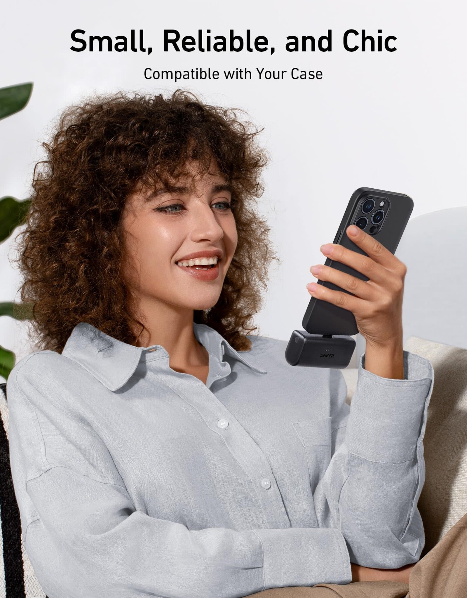 Anker Nano 22.5W Power Bank w/ Built-in Foldable USB-C Connector - Black