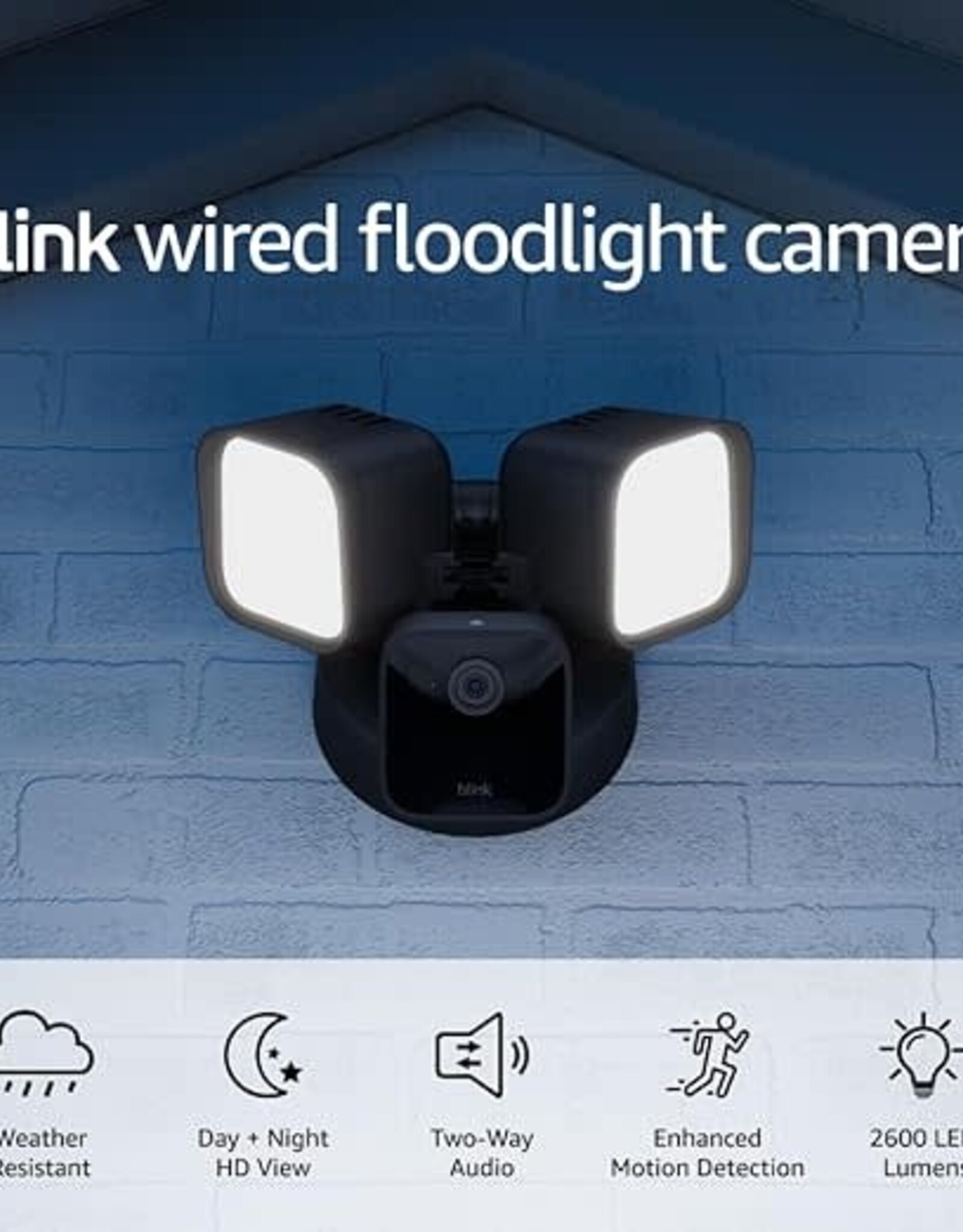 Blink Wired Floodlight Camera, 1 Camera - Black