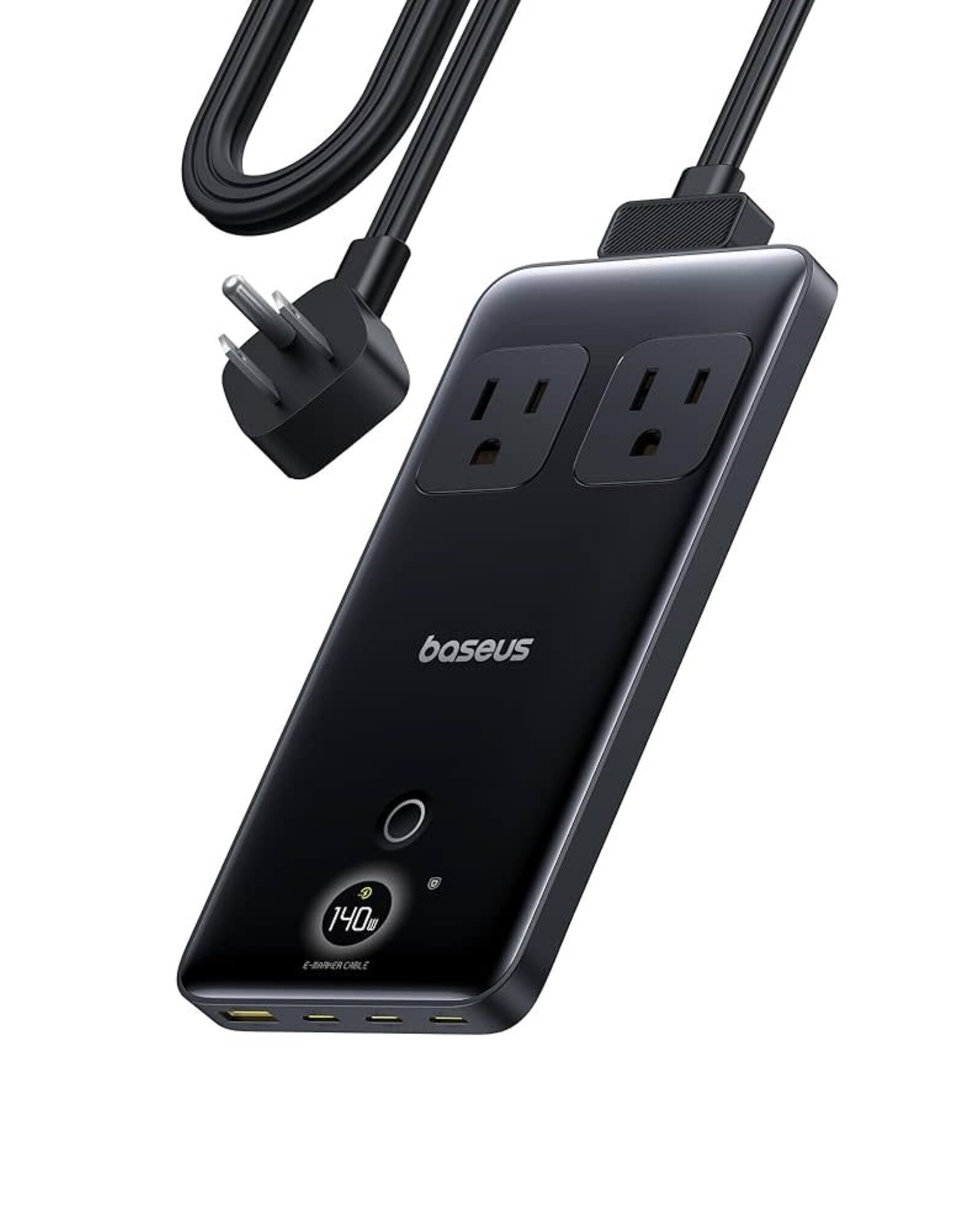 Baseus Blade Fast Charging Power Strip 2AC+1U+3C 140w With Digital Display 1.5m Cosmic Black
