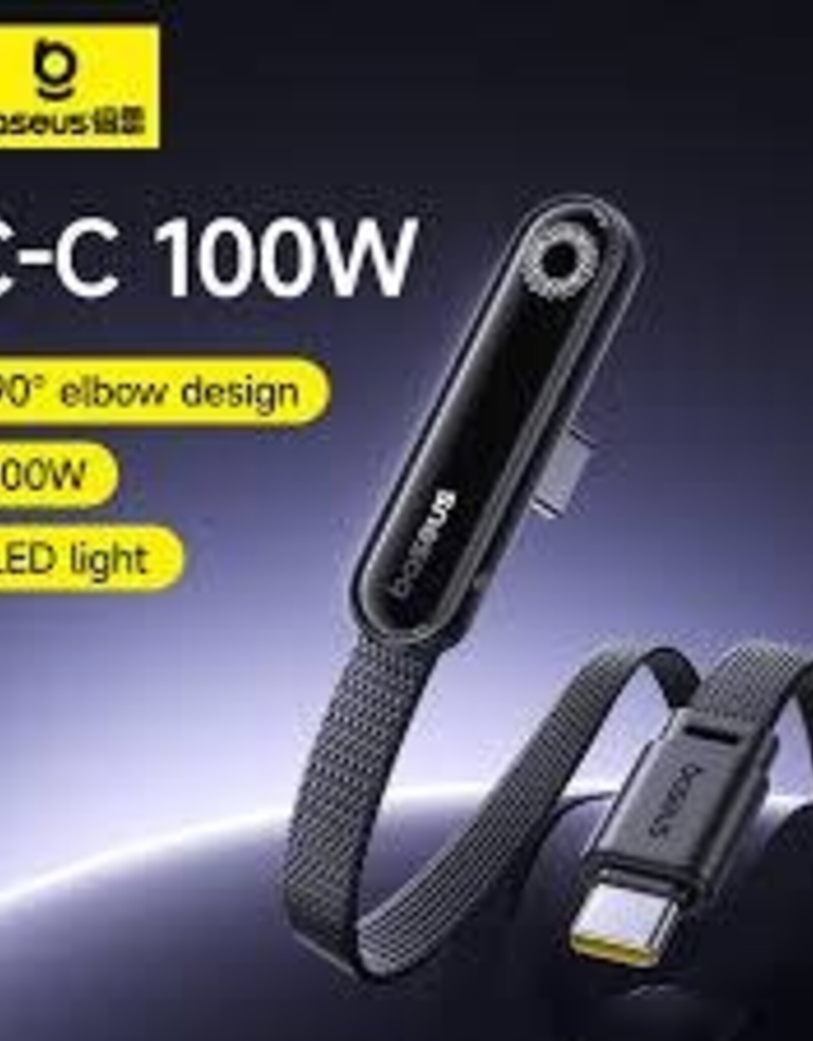 Baseus MVP 3 fast charging cable USB-C to USB-C 100W Cosmic Black (1M)