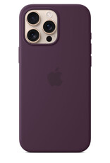 Liquid Silicone case with MagSafe Pop up window for iPhone 16 Pro Max Plum