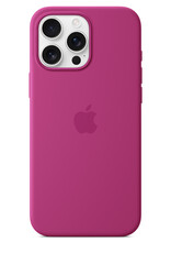 Liquid Silicone case with MagSafe Pop up window for iPhone 16 Pro Max Fuchsia