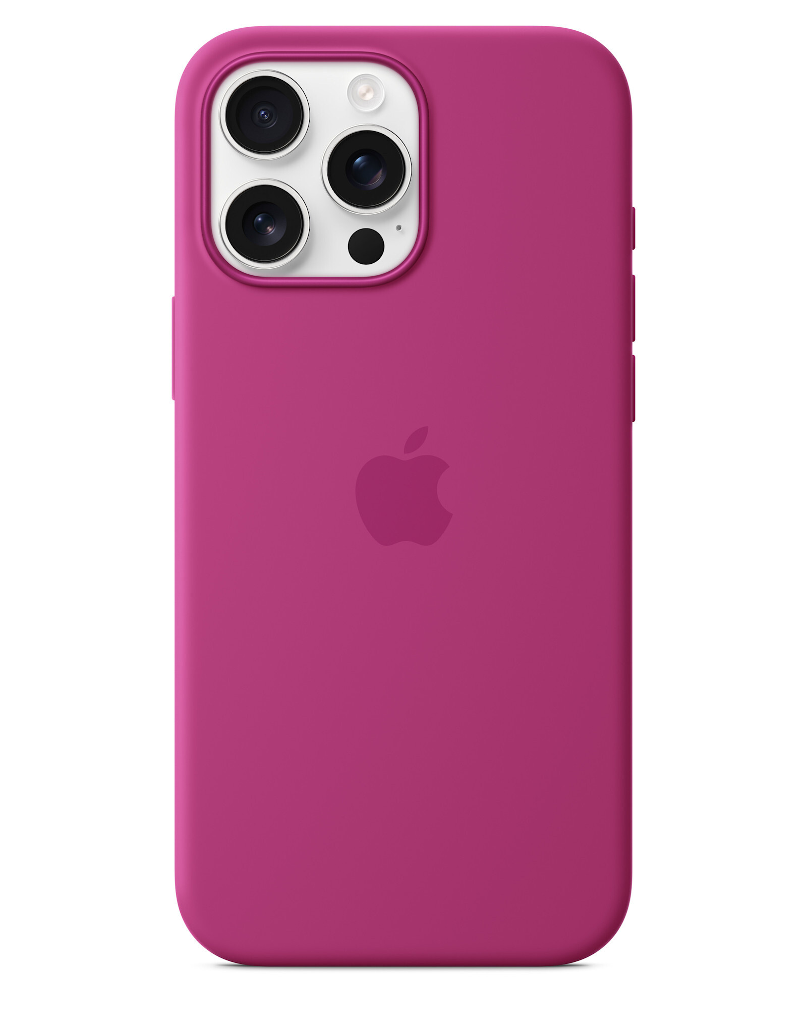 Liquid Silicone case with MagSafe Pop up window for iPhone 16 Pro Max Fuchsia
