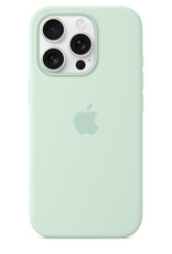 Liquid Silicone case with MagSafe Pop up window for iPhone 16 Pro Max Aquanmarine