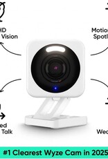 WYZE CAM V4 – 2.5K QHD WIFI INDOOR/OUTDOOR SMART SECURITY CAMERA – MOTION SPOTLIGHT & SIREN – COLOR NIGHT VISION – 2-WAY AUDIO – PET/BABY MONITOR – WORKS WITH ALEXA & GOOGLE