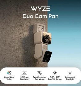 WYZE DUO CAM PAN – INDOOR/OUTDOOR IP65 – 2K SMART SECURITY CAMERA – 360° PAN/TILT – COLOR NIGHT VISION – COMPATIBLE WITH ALEXA & GOOGLE ASSISTANT