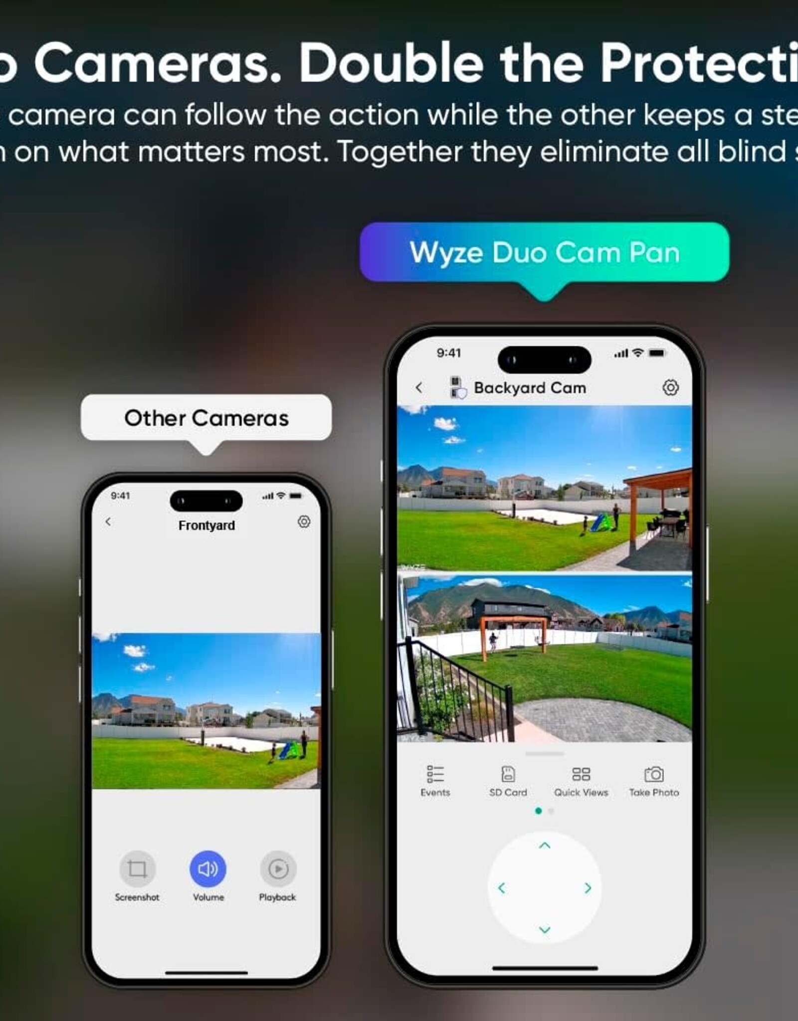 WYZE DUO CAM PAN – INDOOR/OUTDOOR IP65 – 2K SMART SECURITY CAMERA – 360° PAN/TILT – COLOR NIGHT VISION – COMPATIBLE WITH ALEXA & GOOGLE ASSISTANT